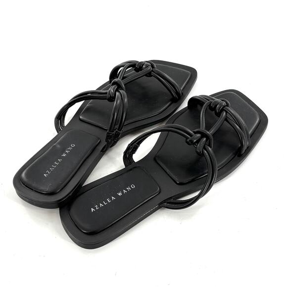 Azalea Wang Stetson Knot Sandals 10 NWOT Black Slides Resort Travel Beach Cruise - Picture 4 of 6